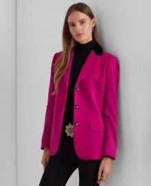 Lauren Ralph Lauren single breasted Velvet COLLAR jacket blazer 10 P NEW W TAG eBay at eBay