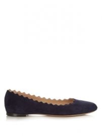 Lauren scallop-edged suede flats at Matches