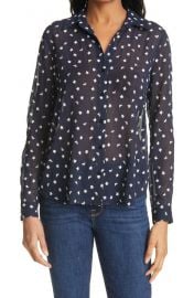 Laurent Floral Embroidery Textured Chiffon Blouse at Nordstrom