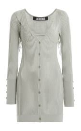 Lauris Tie-Detailed Ribbed Wool Mini Dress at Moda Operandi