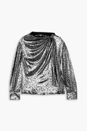 Lavaliere leopard print lame blouse at The Outnet