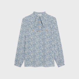 Lavalliere Blouse in crepe de chine by Celine at Celine