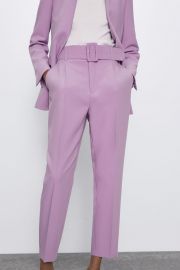 Lavender Belted Pants by Zara at Zara