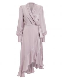 Lavender Silk Wrap Dress at Intermix