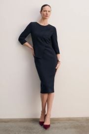 Laviano Sculpt Stretch Crepe Dress Navy - The Fold London at The Fold London