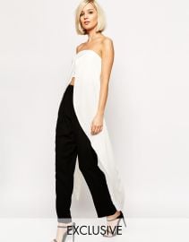 Lavish Alice  Lavish Alice Bandeau Maxi Cape Crop Top at Asos