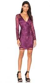 Lavish Alice Embroidered Mesh Plunge Dress in Premium Purple from Revolve com at Revolve