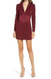 Lavish Alice Mix Media Long Sleeve Coat Dress at Nordstrom