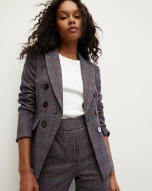 Lawrence Plaid Wool Dickey Jacket Veronica Beard at Veronica Beard