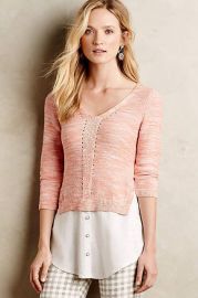 Layered Aselin Pullover in Rose at Anthropologie