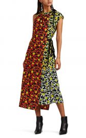 Layered Floral Crepe Asymmetric Dress at Barneys