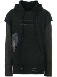 Layered Look Distressed Hoodie by Hudson at Farfetch