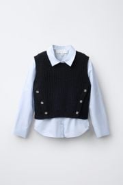 Layered Shirt With Knit Vest And Button Detail at Zara
