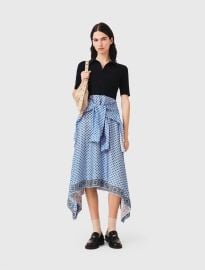 Layered-effect scarf skirt dress at Maje