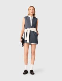 Layered-effect tailored dress Black Gray For Women at Maje