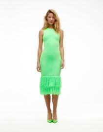 Layered fringe midi dress in vert fluo Dodiee at Dodiee