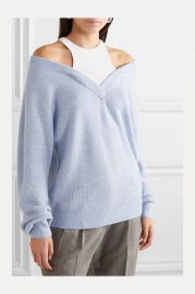 Layered merino wool and stretch cotton-jersey sweater at Net A Porter