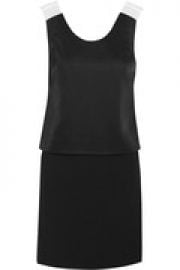 Layered satin and ribbed-crepe mini dress at The Outnet