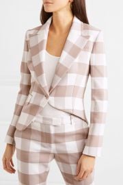 Lazio asymmetric gingham wool-blend twill blazer at Net A Porter