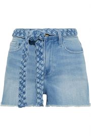 Le Cutoff belted frayed denim shorts at The Outnet