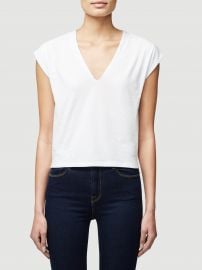 Le High Rise Vneck Tee at Frame