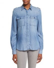 Le Military Button-Front Shirt  Lake at Neiman Marcus