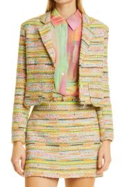 Le Superbe Beach Cotton Blend Tweed Jacket in Multi Bright Nude Size 12 at Nordstrom