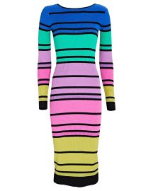 Le Superbe Chakra Striped Rib Knit Midi Dress reg at Intermix