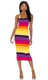 Le Superbe Ribbed Dress in Prismatic Stripe at Revolve