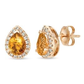 Le Vian Citrine  Diamond Earrings 14 ct tw 14K Strawberry Gold at Kay