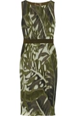 Leaf print linen dress by Giambattista Valli at The Outnet