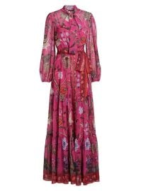 Leah floral chiffon tieneck maxi shirtdress at Nordstrom