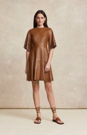 Leather A-Line Dress Pearl by Lela Rose at Pearl NYC