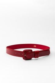 Leather Belt With Square Buckle at Zara