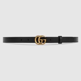 Leather Belt with Double G Buckle by Gucci at Gucci