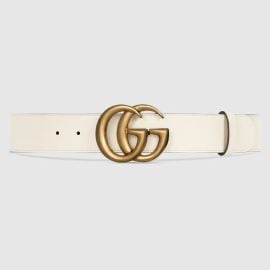 Leather Belt with Double G Buckle by Gucci at Gucci