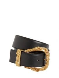 Leather Belt with Gold Buckle by Versace at Luisaviaroma