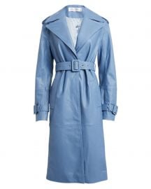 Leather Belted Trench Coat by Victoria Victoria Beckham at Intermix