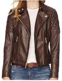 Leather Biker Jacket at Michael Kors