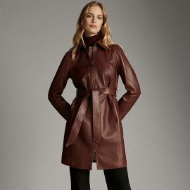 Leather Coat at Massimo Dutti