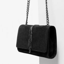 Leather Cross Body Bag with Metal Detail at Zara