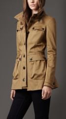 Leather Detail Field Jacket at Burberry