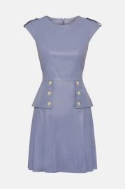 Leather Epaulette Military Button Pleat Dress at Karen Millen