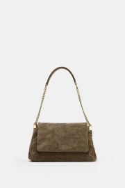 Leather Flap Shoulder Bag at Zara