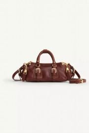 Leather Handbag with Buckles at Zara