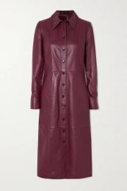 Leather Long Sleeve Midi Dress by Proenza Schouler at Net A Porter