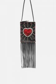 Leather Loveheart Cross Body Bag at Topshop