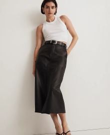 Leather Midi Skirt at Madewell