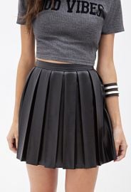 Leather Pleated Skirt at Forever 21