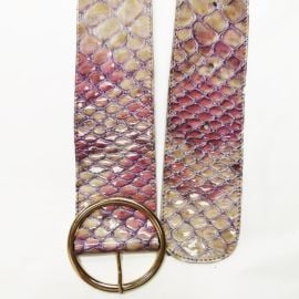 Leather Snake Pattern Belt at Wolf & Badger